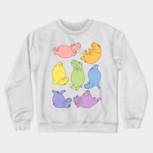 Hippo Workout - pastel rainbow Crewneck Sweatshirt